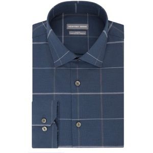Geoffrey Beene Men's Slim-Fit Dress Shirt Blue Size 14-14.5